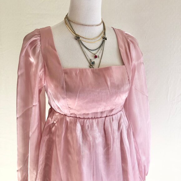 Pink Organza Mini Party Dress - Picture 10 of 13
